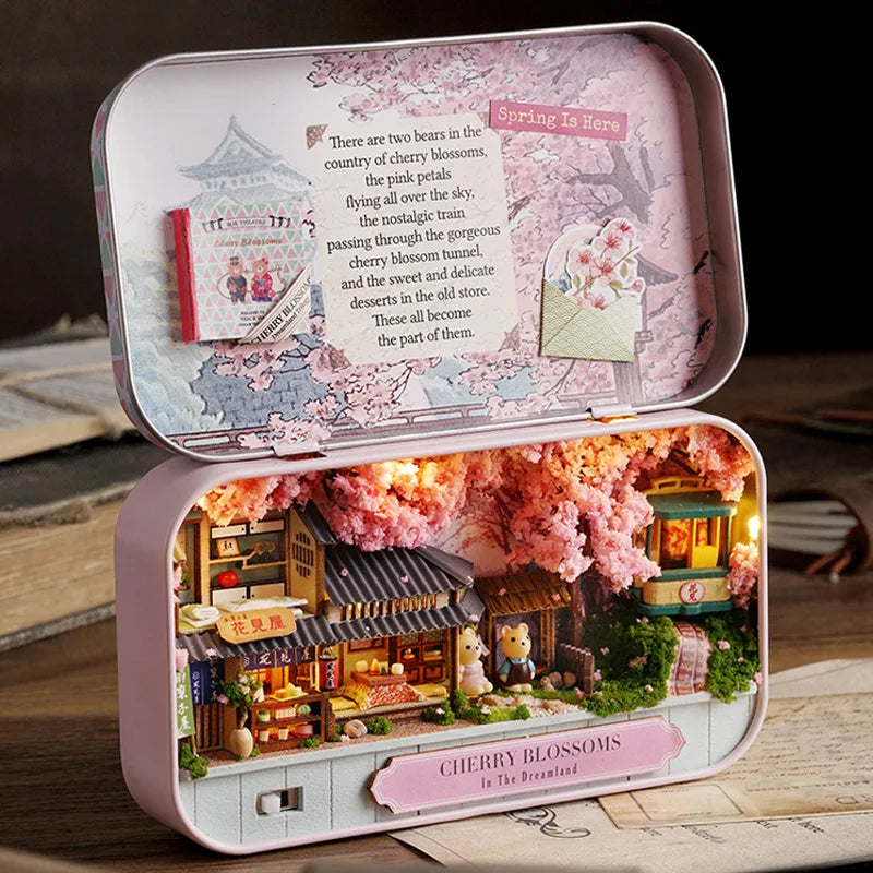 DIY Wood DollHouses Handmade Funny Box Theatre Miniature Box Cute Doll Houses Assemble Kits Gift Wooden Toys For Girls - Q007