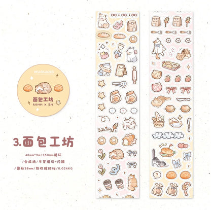 Kitten Synthetic Paper Flash Film Die Cutting Tape Cartoon Cute Children Gooka Decorative Sticker - 6