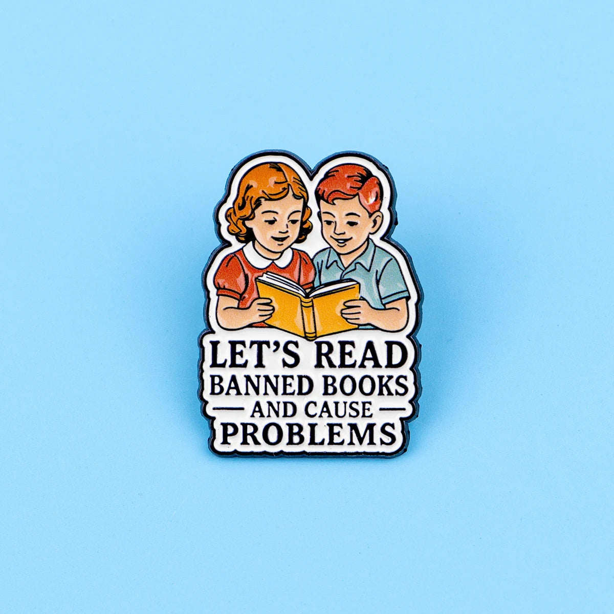 Book Lover Enamel Pin Cute Reading Themed Brooch "Just One More Chapter" Lapel Pins for Backpacks Bookworm Gift