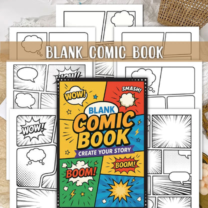 30 Sheet Manga Sketchbook Blank Comic DIY Drawing Book Multiple Template Speech Bubbles Graphic Novel Creation Drawing Book T