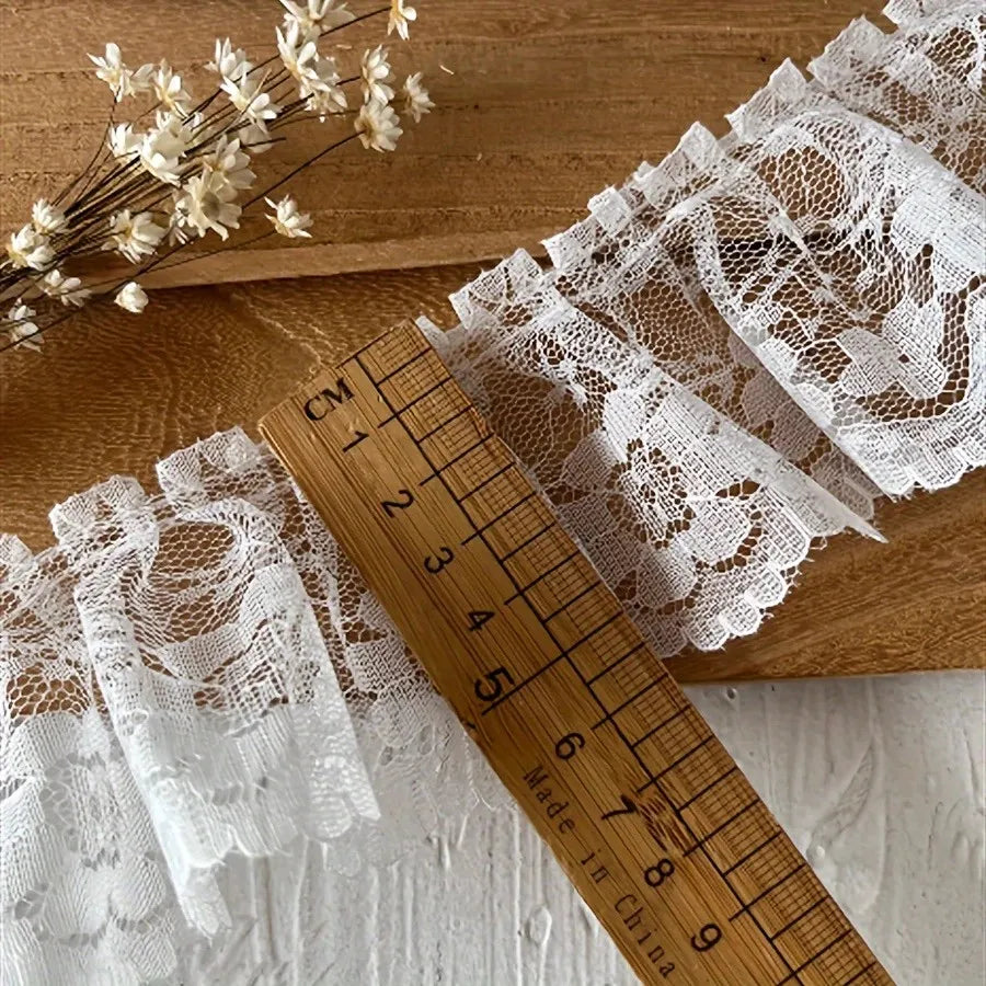 6CM Wide HOT Embroidery White Black 3D Flower Lace FabricTrim Ribbon DIY Sewing Applique Collar Dress Wedding Guipure Decor 1