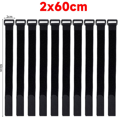 10-100pcs Reusable Hook and Loop Tie-downs Adjustable Nylon Cable Ties Nylon Fasteners Cord Straps Organizer for Securing Wir