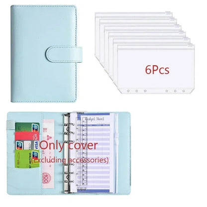2026 A6 Binder Budget PU Leather PlannerPockets Expense Budget Sheets Notebook Cash Envelope Organizer System with Clear Zipp