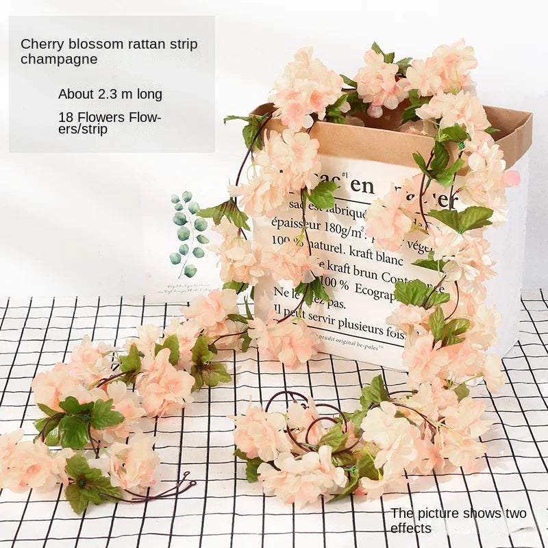 7ft 2m Flower String Artificial Wisteria Vine Garland Plants Foliage Outdoor Home Trailing Flower Fake Flower Hanging Wall De