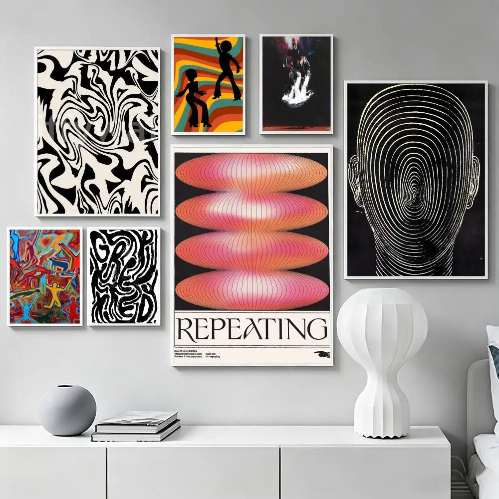 Art R-Retro Abstract Nourishing Soul Poster Premium Art Wall Decor, Simple Ornament for Living and Leisure Areas