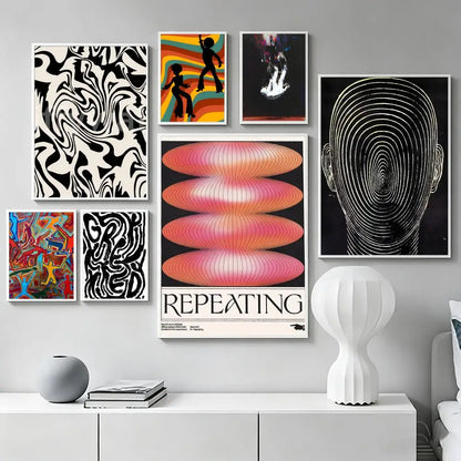 Art R-Retro Abstract Nourishing Soul Poster Premium Art Wall Decor, Simple Ornament for Living and Leisure Areas