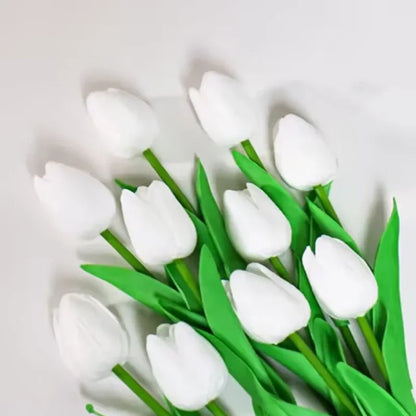 1/3/5PCS Tulips Artificial Flowers Real Touch Flowers Tulip Bouquet Decor Fake Tulips Flower for Home Wedding Decorations - W
