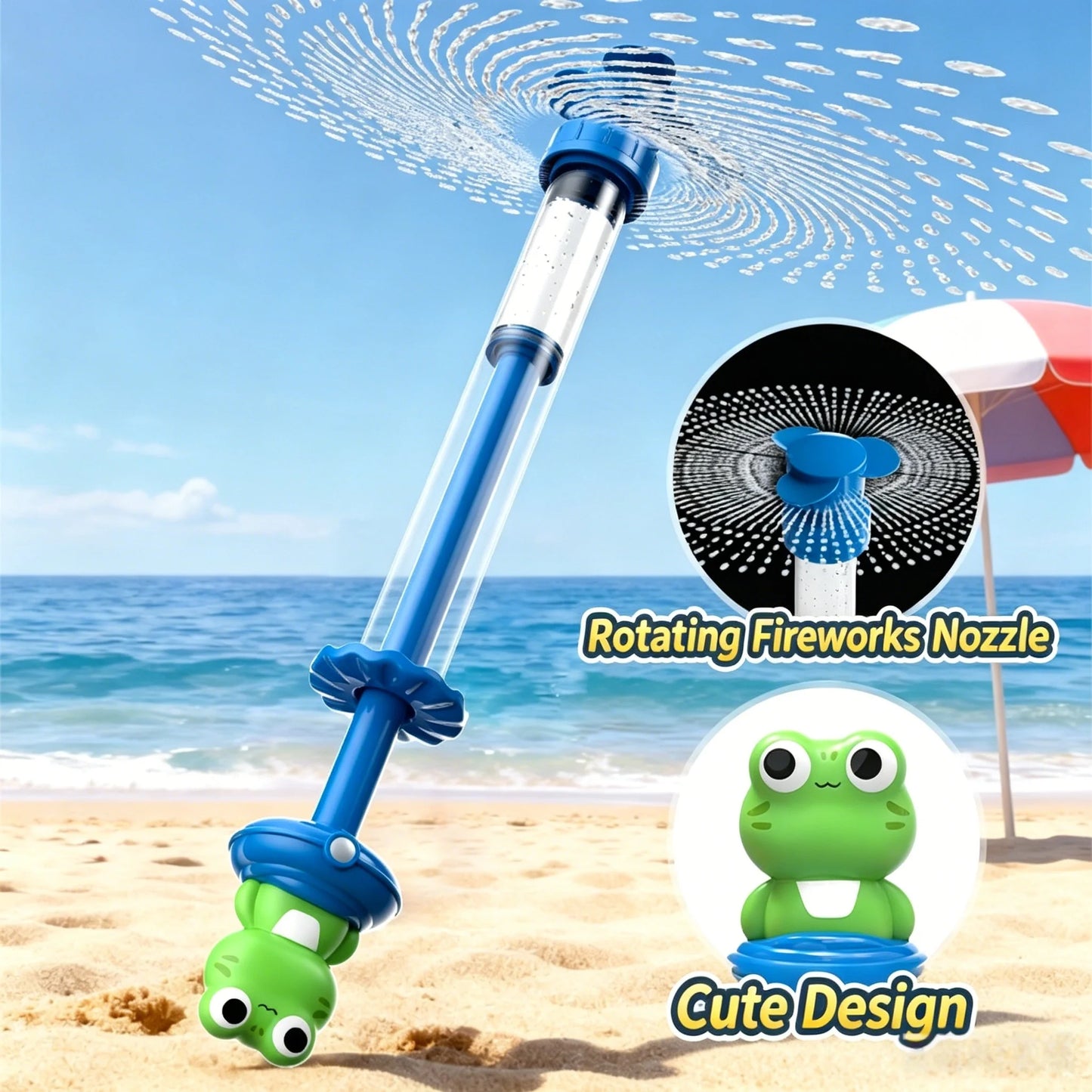 Summer Unicorn Scattering Firecracker Water Gun, Pull-Back Water Cannon, Spraying Water Fun Toy for Kids