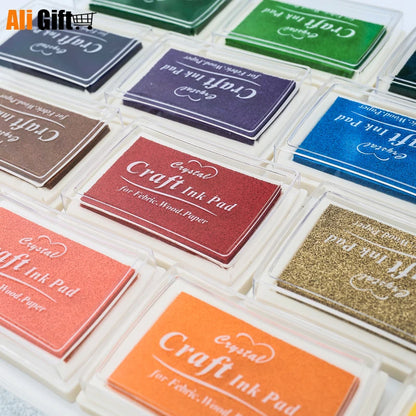 1pc 15 Colors Big Ink Pad Stamp Planner Scrapbooking Silicone Stamps Inkpad Diy Diary Greeting Card Making Supplies Inpad