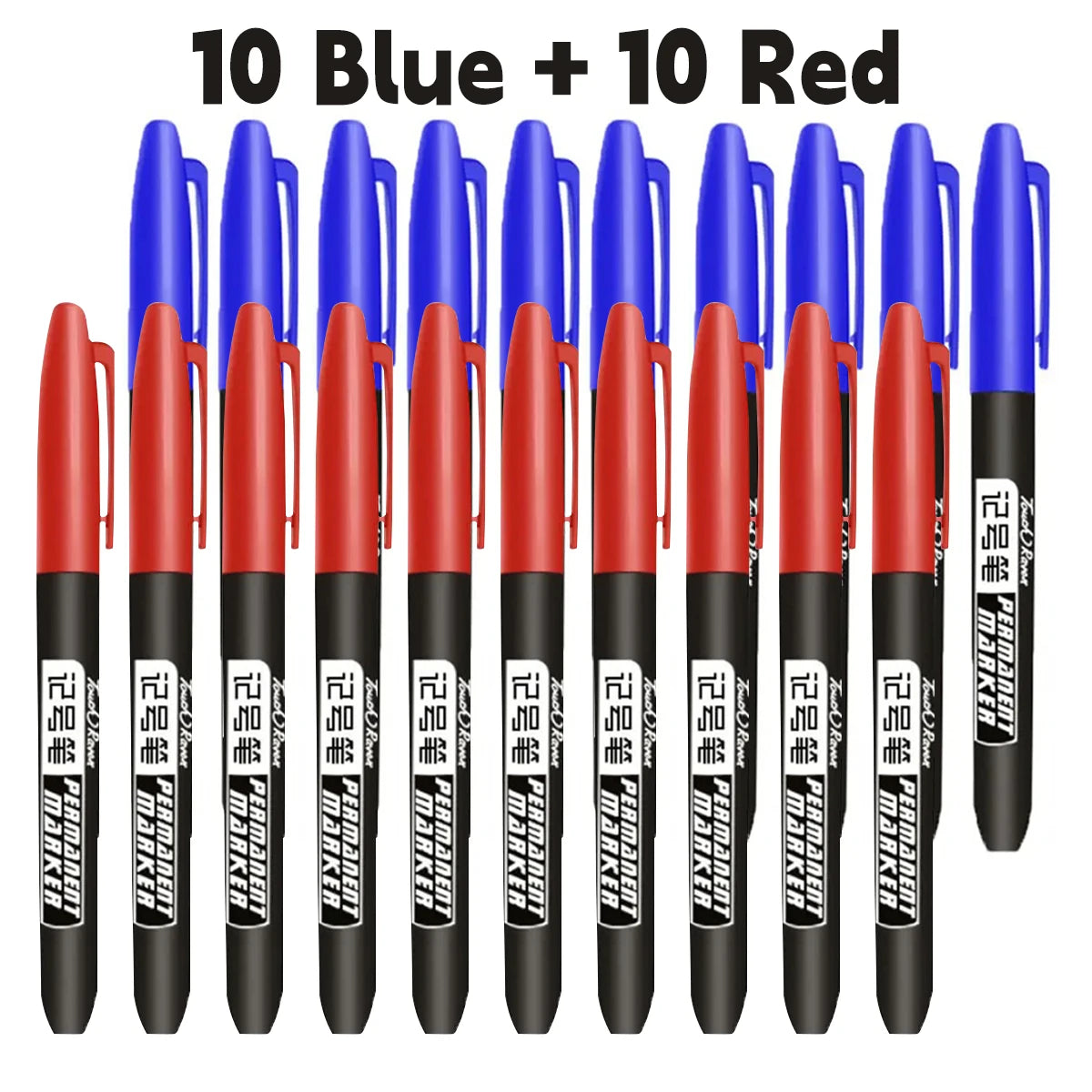 6 PCS Permanent Marker Pen Manga Drawing Markers Black Blue Red Waterproof Ink Sketch Pens Stationery Art School Supplies - 1