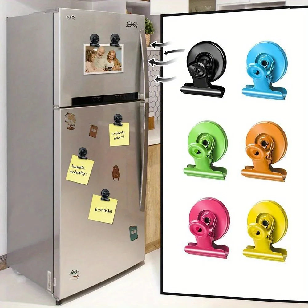4/16pcs Magnetic Clips Heavy Duty Refrigerator Whiteboard Space-Saving Clip Set for Kitchen Office Photo Displays Holder Deco