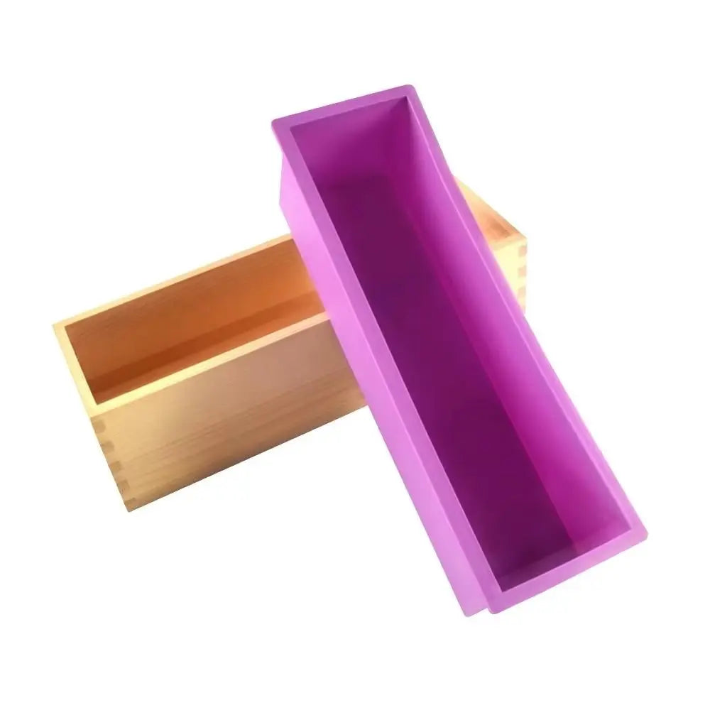 1200ml Silicone Soap Mold Wooden Box Reusable Soap Making Mold Rectangular Shape DIY Handmade Rectangle Soap Mold