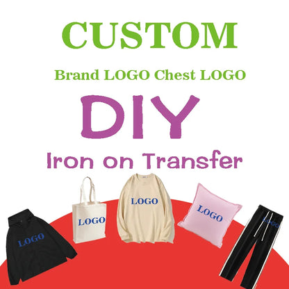 Custom Brand Logo Heat Transfer Printing Iron On Picture For Clothes DTF Transfers Ready To Press For Clothes Applique Diy Ir