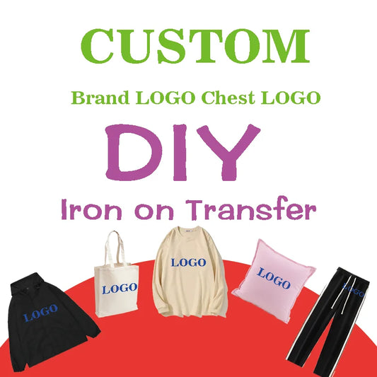 Custom Brand Logo Heat Transfer Printing Iron On Picture For Clothes DTF Transfers Ready To Press For Clothes Applique Diy Ir