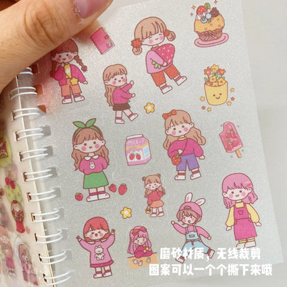 Frosted Handbook Stickers Cartoon DIY Decorative Material Cute Waterproof Journal Sticker Book School Supplies