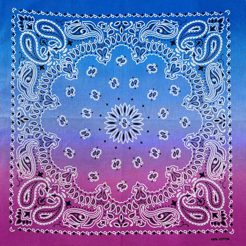 New Fashion Hip Hop 100% Cotton Bandana Square Scarf 55cm*55cm Black Red Paisley Headband Printed For Women/Men/Boys/Girls - 