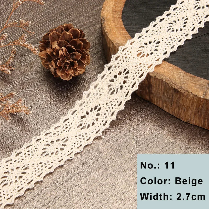 Lace Trim, Vintage Scalloped Cotton, 2 Yards Or 5 Yards, For Sewing, Scrapbooking, Diy Crafts - 11 Begie / 5Yards