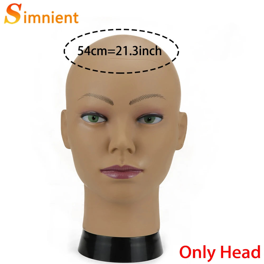 Mannequin Head With T-pin Wig Cap Tripod For Women Making Wig Hat Glasses Mask Display Cosmetology Manikin Head Makeup Practi