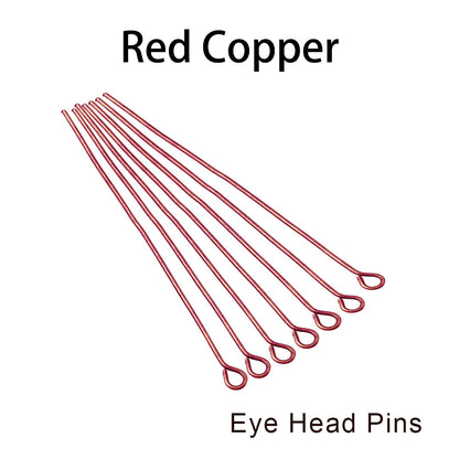 100-200Pcs/Lot 10-70mm Heads Eye Flat Head Pin Gold Plated Ball Head Pins for Jewelry Findings Making Accessories Supplies