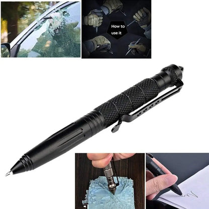 Military Tactical Pen, Professional Self Defense Pen, Emergency Glass Breaker Pen - Tungsten Steel, Writing Tool with 6 Refil