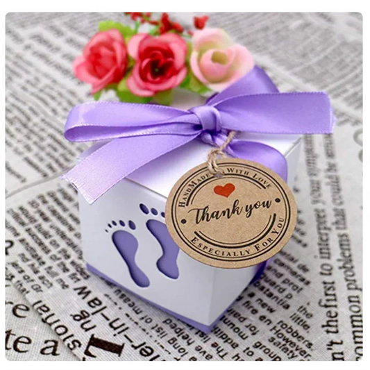 100pcs Kraft Paper Handmade Thank You Gifts Tags for DIY Party Decoration Candle Plaster Craft Gift Packaging Tag Paper