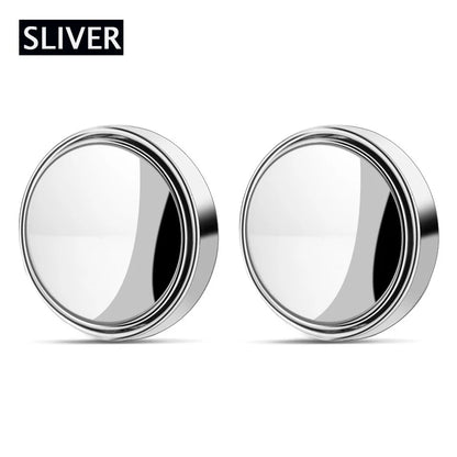 2Pcs 360 Degree Adjustable Blind Spot Mirror Car Auxiliary Rearview Convex Mirror Round Frame Wide Angle Mirrors for Car Reve