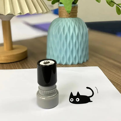 1pc 4 Styles Cute Cartoon Stamps Lovely Small Black Cat Stamp DIY Scrapbooking Decoration Diary Collage Stationery - Style3