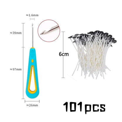 Multiple Sizes Waxed Cotton Thread Candle Wick 100pcs/set Smokeless Wick & Holder Candle Making Set Accessories Wicks Bracket