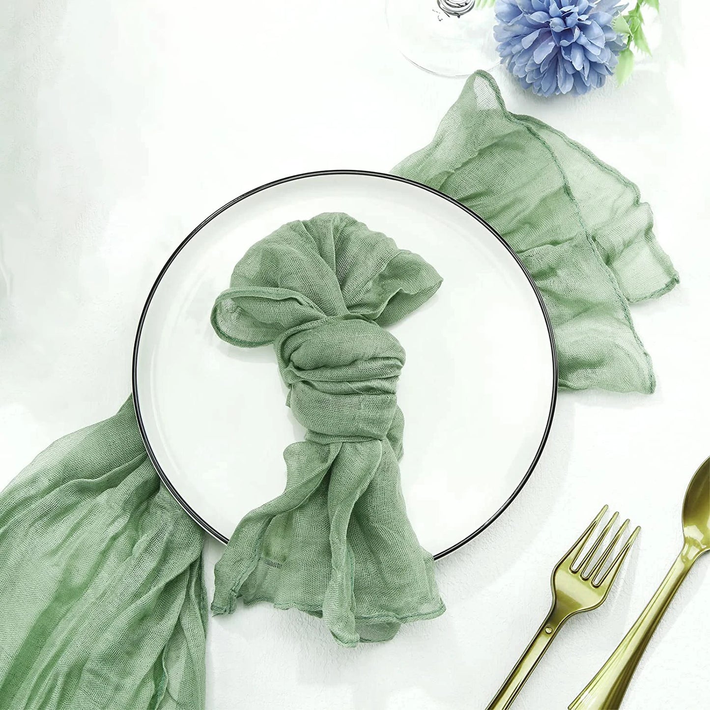 Semi-Sheer Gauze Table Runner Sage Cheesecloth Table Setting Dining Vintage Wedding Party Christmas Banquets Arches Cake Deco