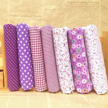 Small Vintage Floral Fabric Series 7 Pieces Assorted Pre-Cut Thick Cotton Quilt Fabric DIY Craft Sewing Handmade Accessory - 