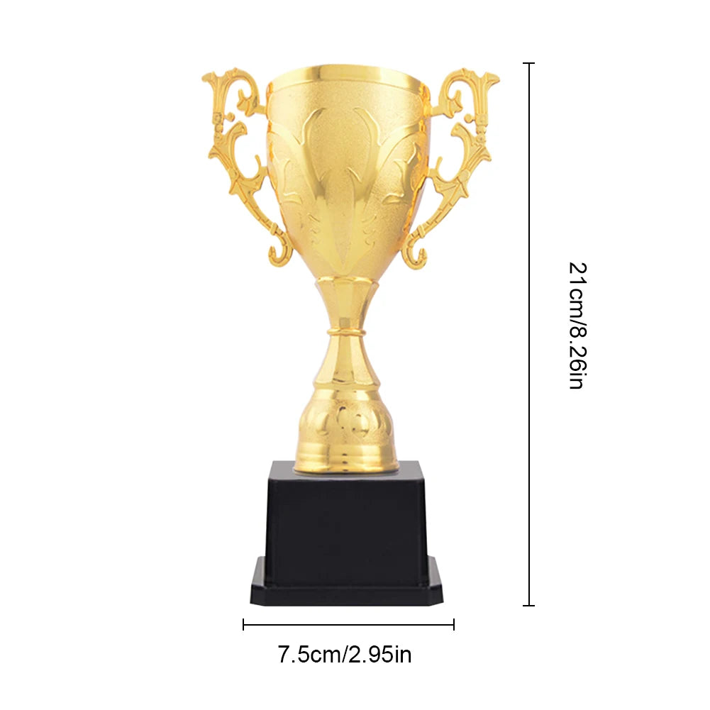 Gold Plastic Reward Trophy Cup Soccer Medals Prize Cup Early Educational Basketball Football Winners Gifts for Game School - 