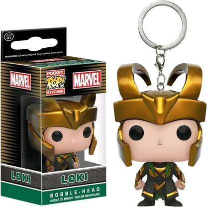 FUNKO Captain America Inro Man Deadpool Spider Man Thanos Thor Keychain Toys Vinyl Doll Collectible Toy Figures Best Kid Gift