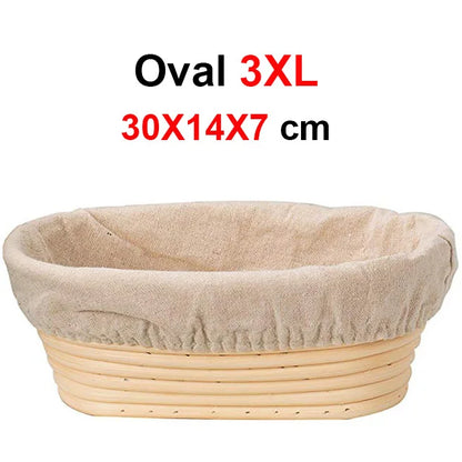 Handmade Rattan Bread Proofing Basket Natural Fermentation Sourdough Banneton Bread Basket Dough Rattan Wicker Baking Bowl - 