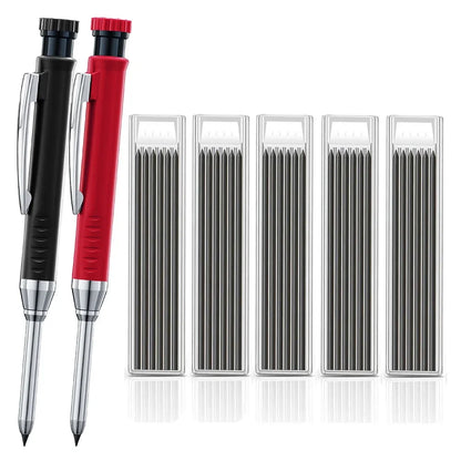 Solid Carpenter Mechanical Pencil with Sharpener Woodworking Tools 2.8mm 3 Colors Refill Construction Tools Stationery Supply