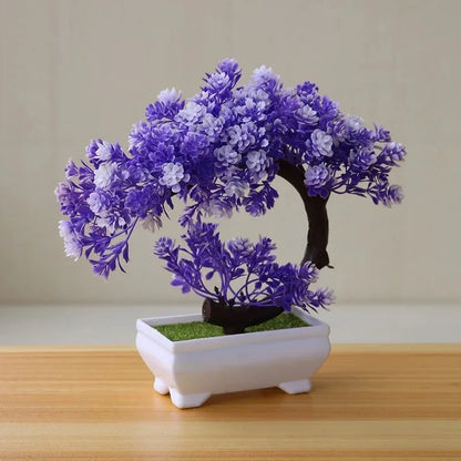 Artificial Plants Bonsai Simulated Tree Potted Fake Flowers Table Porch Potted Ornaments Home Wedding Decor Housewarming Gift