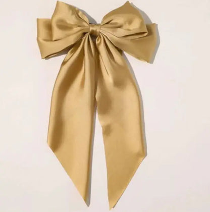 Bow Ribbon Hair Clip for Women Bowknot Barrettes Girls Solid Stain Spring Ponytail Clip Headband Hair Accessories Headwear Gi