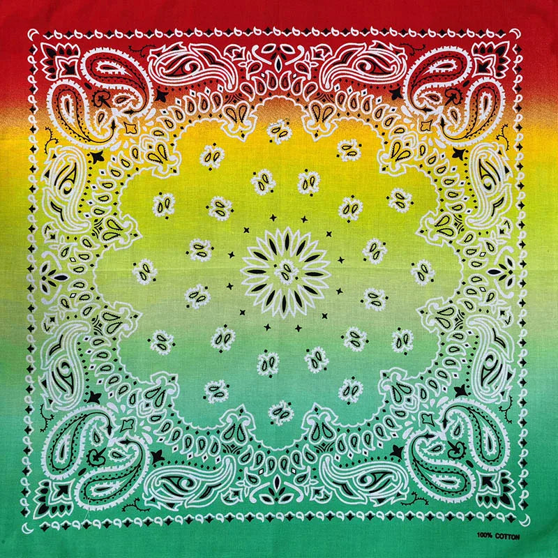 New Fashion Hip Hop 100% Cotton Bandana Square Scarf 55cm*55cm Black Red Paisley Headband Printed For Women/Men/Boys/Girls - 
