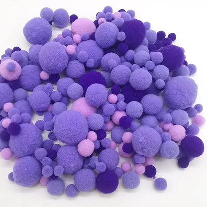 8-30mm Pom poms Multi-Colored Pompoms Soft Fluffy Puff Pompom Balls for Kid DIY Creative Craft Wedding Decor Sewing Supplies 