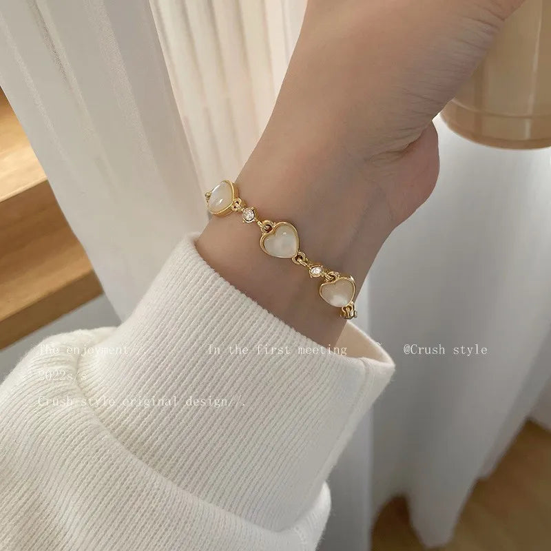 Zinc Alloy Bracelet Sparkling Zircon Flower Bracelet Handmade Bracelet Alloy For Daily Wear Fashion Accessory Party - Three L
