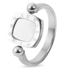 Crystal High End Non Tarnish Fashion Geometric Open Gold Plated Stainless Steel Rings for Women Wedding Ring Jewelry - A101 S