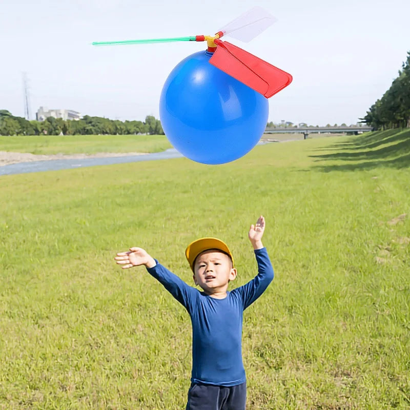 5PCS Propeller Balloon Helicopter Toys DIY Balloon with Whistle Outdoor Flying Balloon Birthday Party Decoration Gift