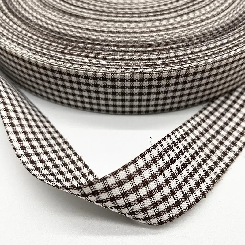5Yards New 25mm Plaid Cotton Ribbon Wedding Christmas Decoration DIY Sewing Fabric Handmade Bow Ribbon Flower Gift Packaging 