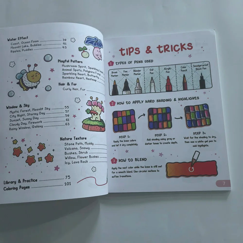 Coloring Book for Adults/Kids - How to Draw Patterns: Easy and Fun Step-by-Step Guide for Unique Creations,Cultivate imaginat