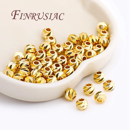18K Gold Plated Spacer Bead For Jewelry Making,2.5-6mm Beads Separators,Decorative Beads For Bracelets,DIY Accessories