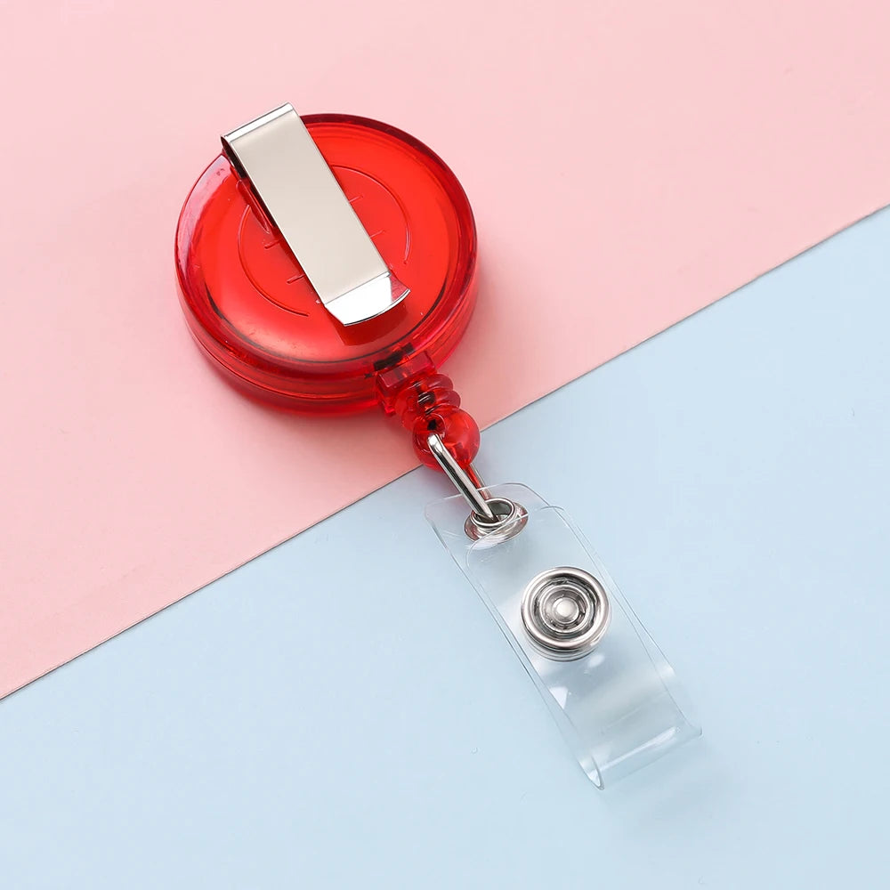 Retractable Steel Cord Pull Reel Keychains Spring Buckle Clasp Wire Rope Key Ring Recoil ID Card Holder Key Chain Multiple To