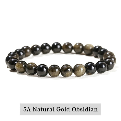 JD Natural Stone Beads Bracelet Amethyst Tiger Eye Crystal Quartz Agate Gem Beads Bangles Women Men Reiki Healling Jewelry Gi