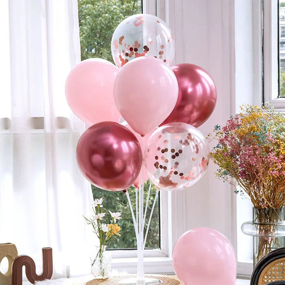 Runto 1set Birthday Balloon Stand Kit, Balloon Stand With Base And Pole For Wedding Birthday Party Decoration