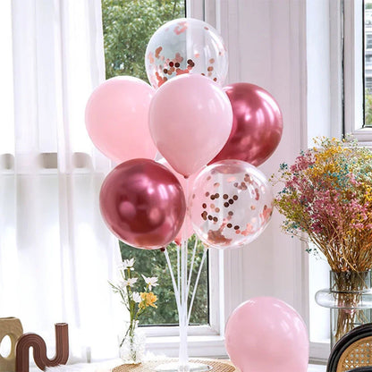 Runto 1set Birthday Balloon Stand Kit, Balloon Stand With Base And Pole For Wedding Birthday Party Decoration