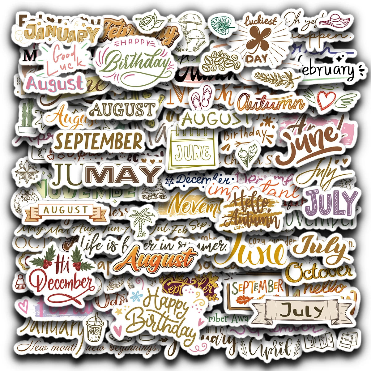 4sheets Colorful Monthly Calendar Stickers-Inspirational Quotes Design,Monthly Planner Sticker For Decor,Gift Wrapping,Diy Cr