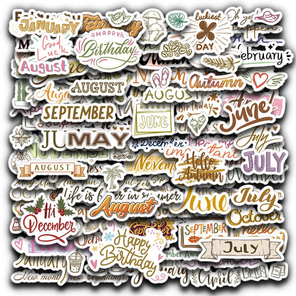 4sheets Colorful Monthly Calendar Stickers-Inspirational Quotes Design,Monthly Planner Sticker For Decor,Gift Wrapping,Diy Cr